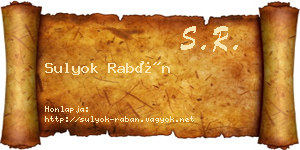 Sulyok Rabán névjegykártya